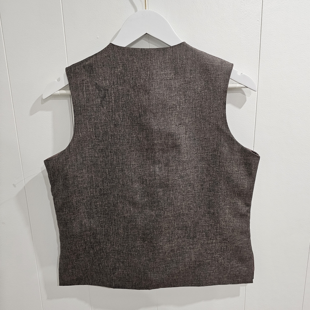 Sahab Brown Chevron Stitch Formal Waistcoat Vest NWOT - Picture 2 of 11